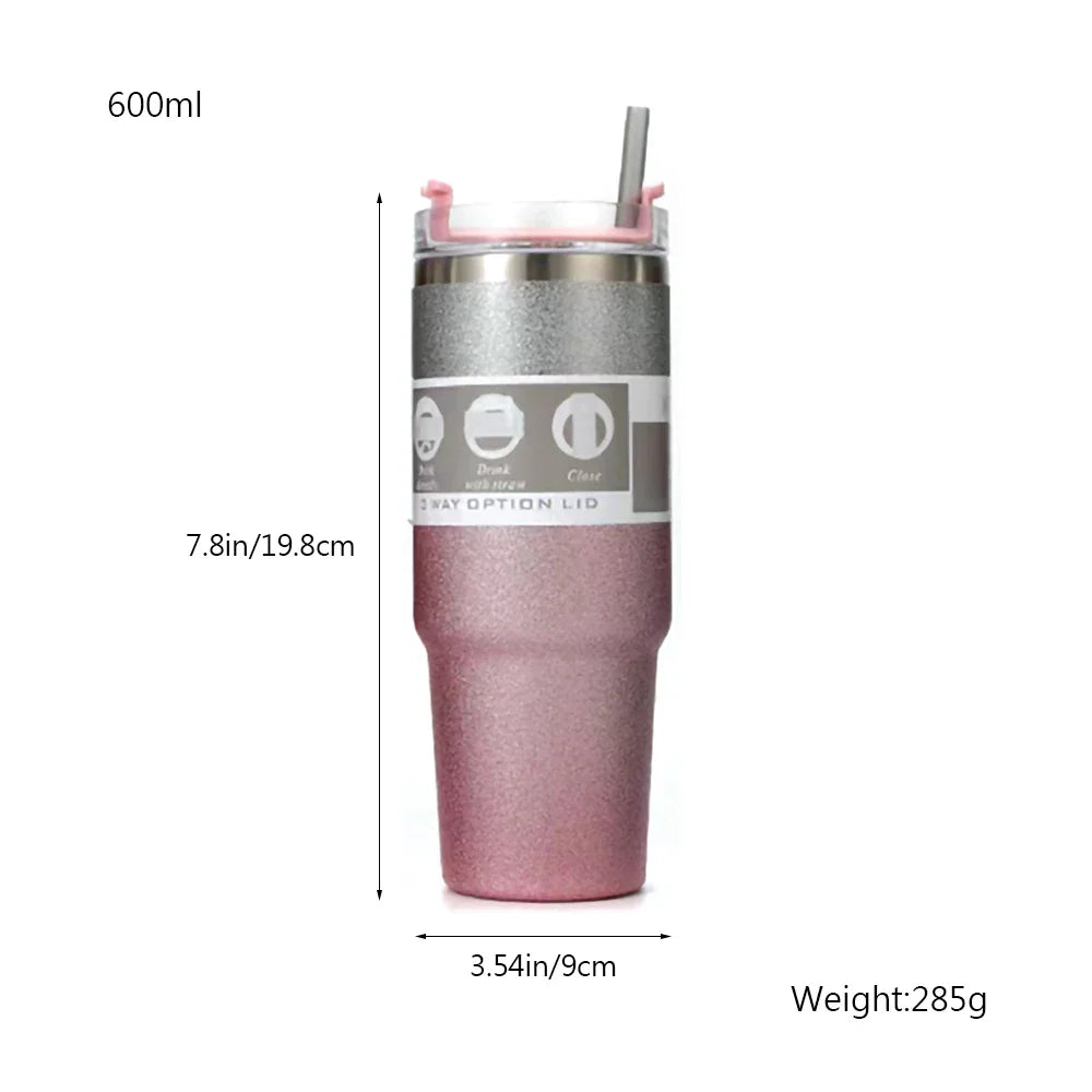 Stainless Steel Water Bottle with Straw - Tumbler