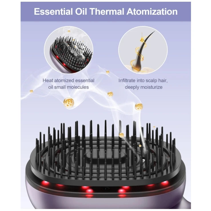 Electric Essential Oil Massage Comb – Red Light Scalp Therapy & Hair Growth Device