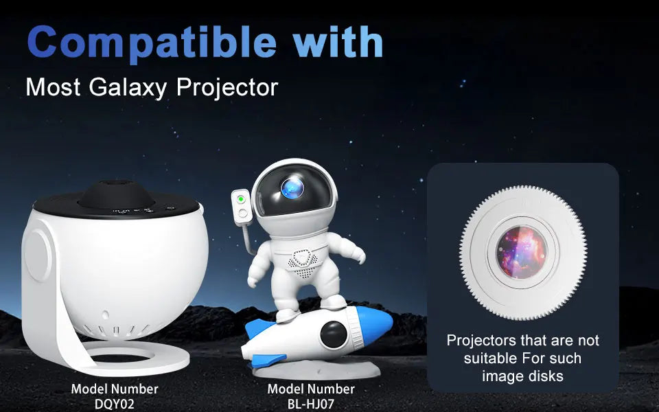 Rocket Astronaut Galaxy Starry Sky Projector Lamp Desktop