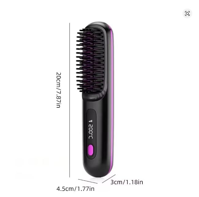 Portable LCD Hair Straightener Brush – USB Rechargeable