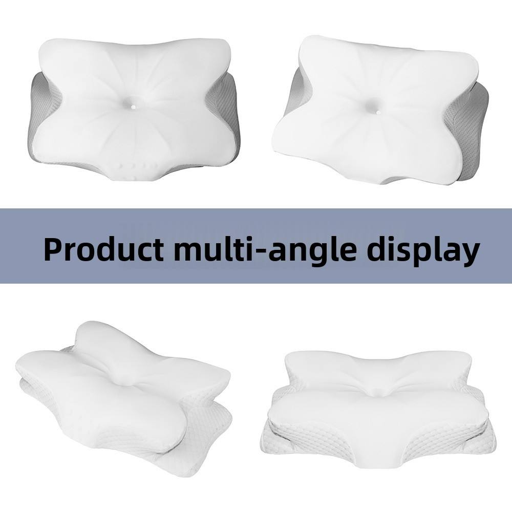 Adult Neck Support Pillow – Thick Memory Foam Cervical Pillow with Ice Silk Cover