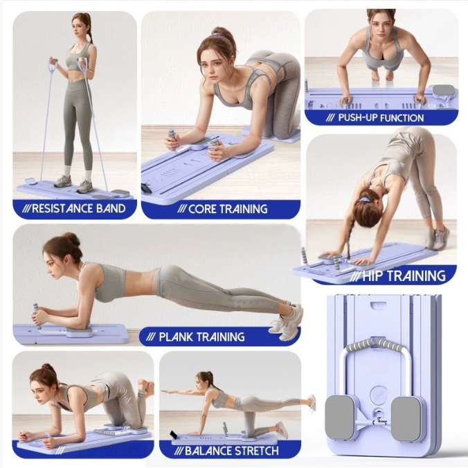 Foldable Wooden Pilates Balance Board – Core & Ab Trainer
