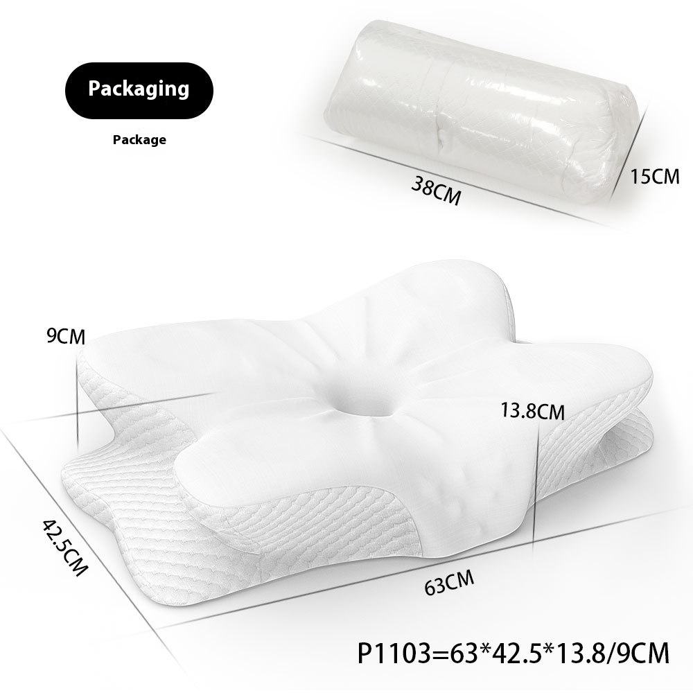 Adult Neck Support Pillow – Thick Memory Foam Cervical Pillow with Ice Silk Cover