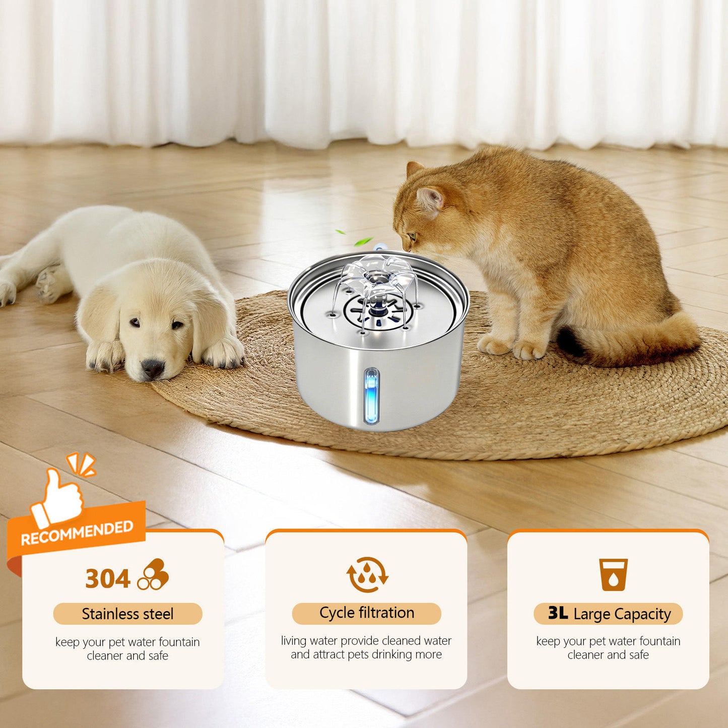 Premium Steel Automatic Pet Water Dispenser