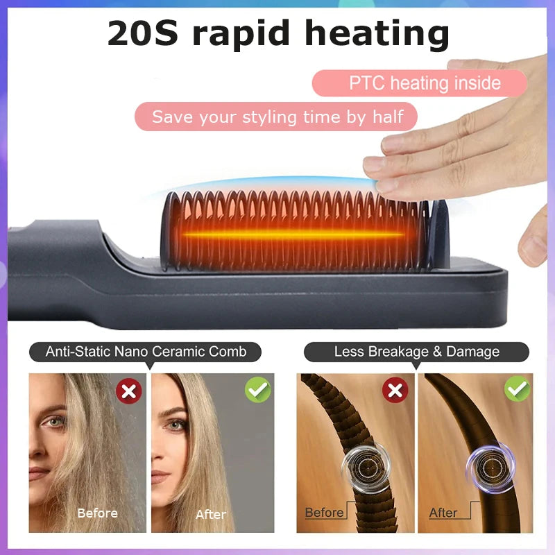 Preheated Hair Straightening Comb - 110V/220V