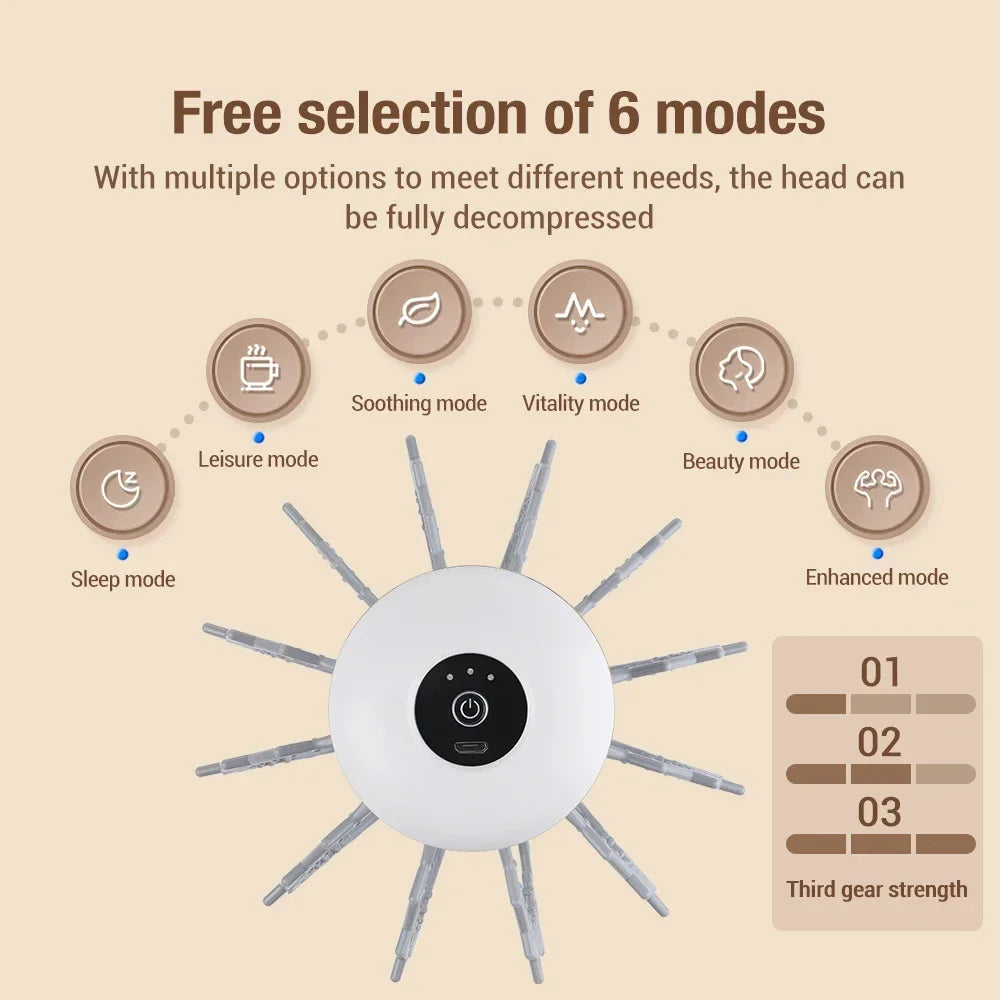 Wireless Electric Head Massager - 12 Claws