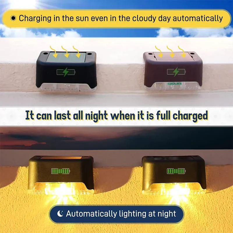 Waterproof Solar Step Lights - 16 Pack