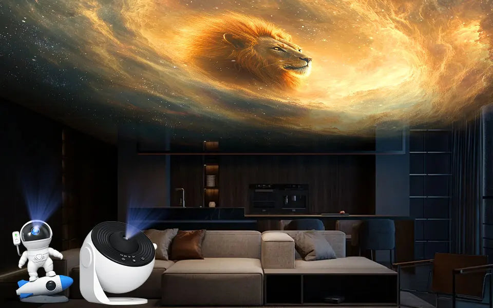 Rocket Astronaut Galaxy Starry Sky Projector Lamp Desktop
