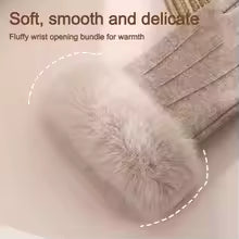 Faux Fur Cuff Smart Touch Winter Gloves