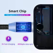 Fast Charging Cable - 120W 3-in-1 Micro USB & Type C