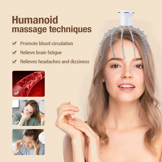 Wireless Electric Head Massager - 12 Claws