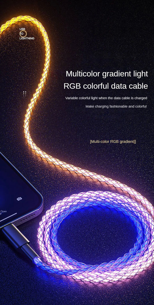 RGB Type C Cable - 3-in-1 66W 6A