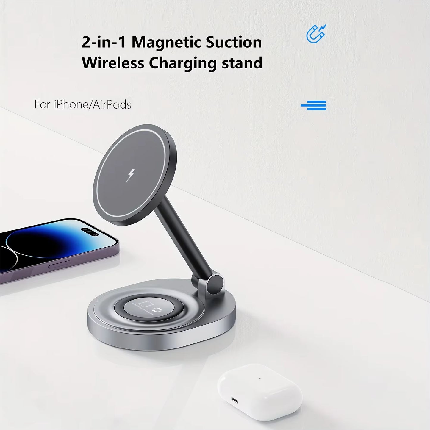 Folding Magnetic Wireless Charger - 2 In 1