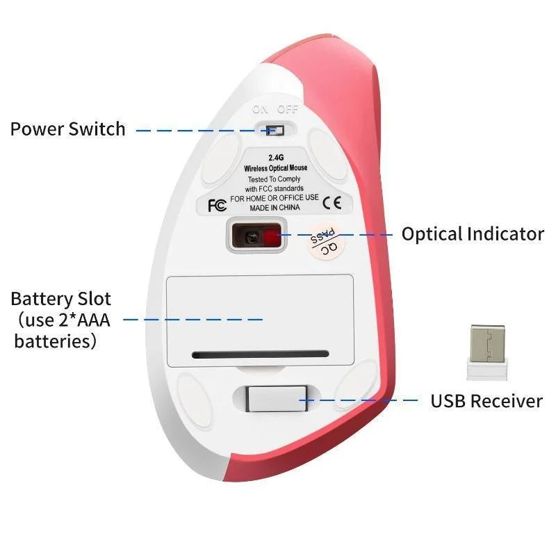 Wrist Healing Vertical Mouse - Colorful Light