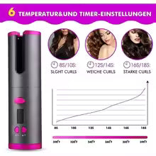 Cordless Hair Curler Machine - 4 Timer Settings