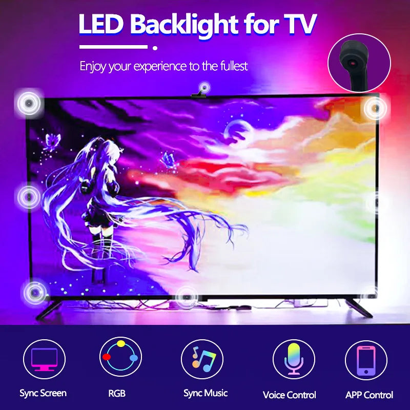 5V USB Smart RGB Fireworks LED Strip – Bluetooth Colorful Holiday Atmosphere Light