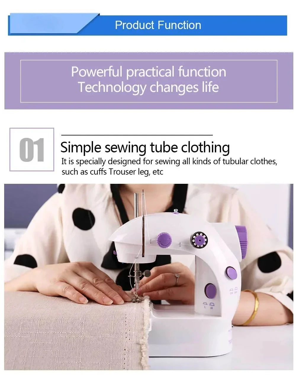 Automatic Heavy-Duty Sewing Machine - 110V US Plug, Portable
