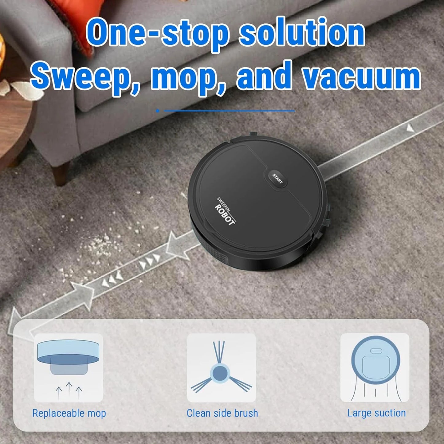 Intelligent Sweeping Robot Vacuum Cleaner - USB Powered