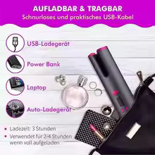 Cordless Hair Curler Machine - 4 Timer Settings