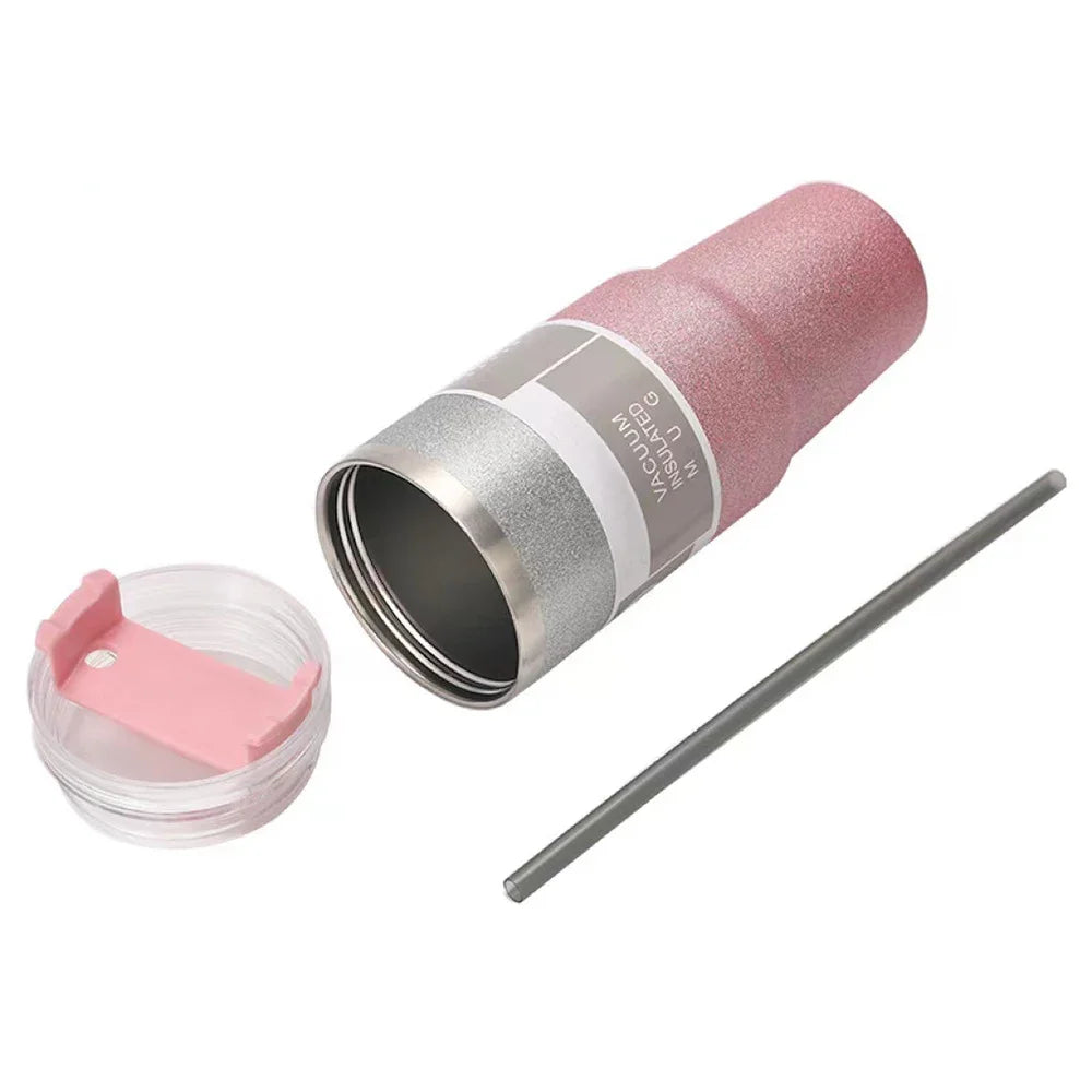 Stainless Steel Water Bottle with Straw - Tumbler