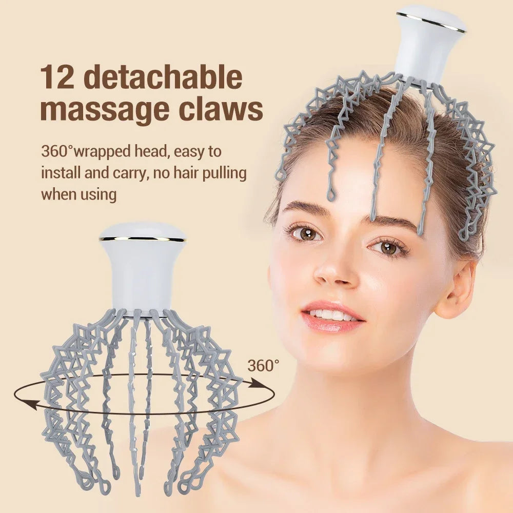 Wireless Electric Head Massager - 12 Claws