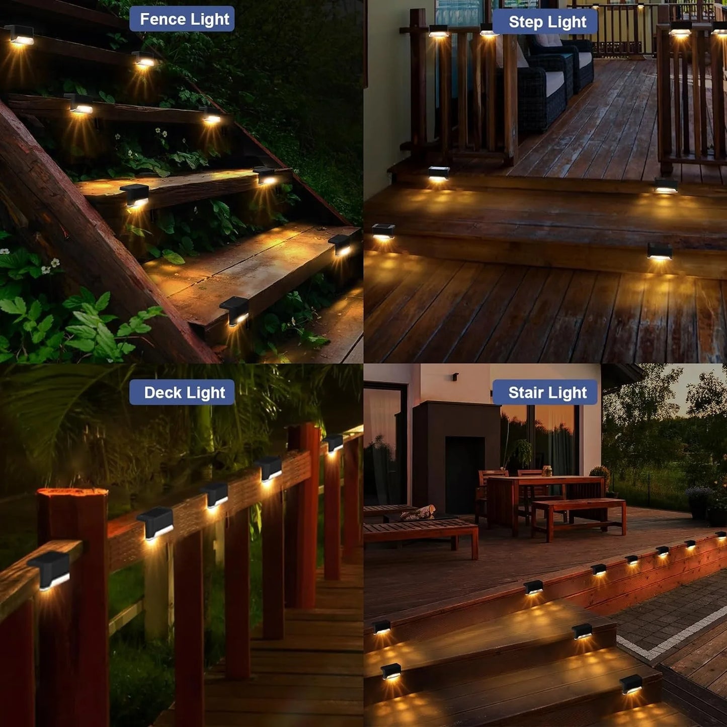 Waterproof Solar Step Lights - 16 Pack